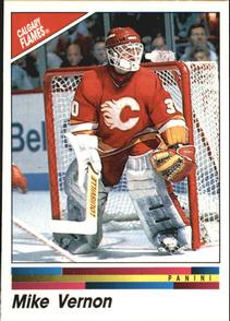 1990-91 Panini Hockey Stickers #175 Mike Vernon Front