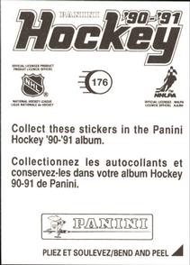 1990-91 Panini Hockey Stickers #176 Theo Fleury Back