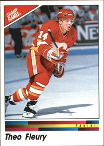 1990-91 Panini Hockey Stickers #176 Theo Fleury Front