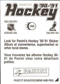 1990-91 Panini Hockey Stickers #182 Jiri Hrdina Back