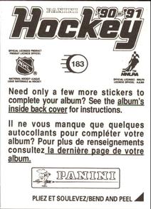 1990-91 Panini Hockey Stickers #183 Joe Mullen Back