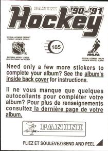 1990-91 Panini Hockey Stickers #185 Al MacInnis Back