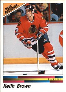 1990-91 Panini Hockey Stickers #192 Keith Brown Front
