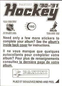 1990-91 Panini Hockey Stickers #193 Adam Creighton Back
