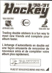 1990-91 Panini Hockey Stickers #202 Lee Norwood Back
