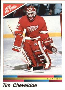 1990-91 Panini Hockey Stickers #212 Tim Cheveldae Front