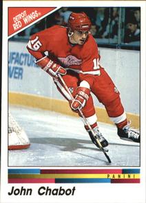 1990-91 Panini Hockey Stickers #216 John Chabot Front