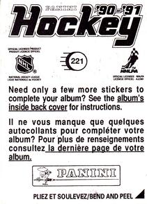 1990-91 Panini Hockey Stickers #221 Charlie Huddy Back
