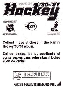 1990-91 Panini Hockey Stickers #223 Esa Tikkanen Back