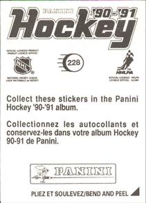 1990-91 Panini Hockey Stickers #228 Petr Klima Back