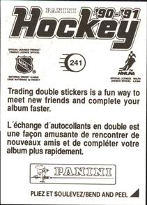 1990-91 Panini Hockey Stickers #241 Steve Duchesne Back