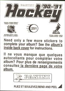 1990-91 Panini Hockey Stickers #251 Larry Murphy Back