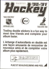 1990-91 Panini Hockey Stickers #252 Shawn Chambers Back