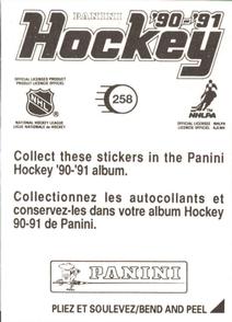 1990-91 Panini Stickers #258 Frank Musil Back