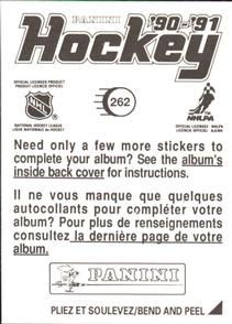1990-91 Panini Hockey Stickers #262 Brett Hull Back