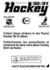 1990-91 Panini Hockey Stickers #264 Peter Zezel Back