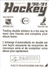 1990-91 Panini Stickers #272 Curtis Joseph Back