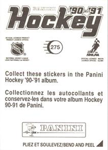 1990-91 Panini Hockey Stickers #275 Adam Oates Back
