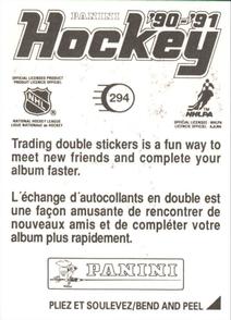 1990-91 Panini Hockey Stickers #294 Igor Larionov Back