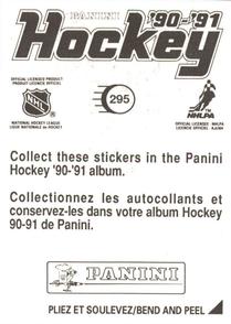 1990-91 Panini Hockey Stickers #295 Doug Lidster Back