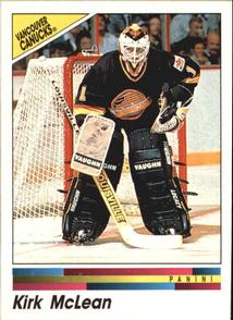 1990-91 Panini Hockey Stickers #296 Kirk McLean Front