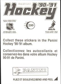 1990-91 Panini Hockey Stickers #299 Trevor Linden Back