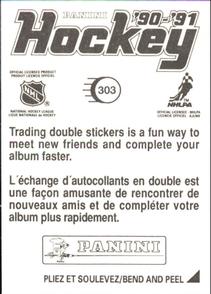 1990-91 Panini Hockey Stickers #303 Greg Adams Back