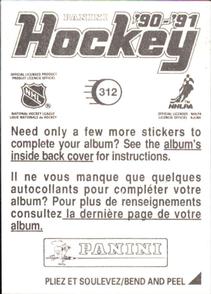 1990-91 Panini Hockey Stickers #312 Pat Elynuik Back