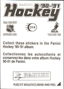 1990-91 Panini Stickers #314 Randy Carlyle Back