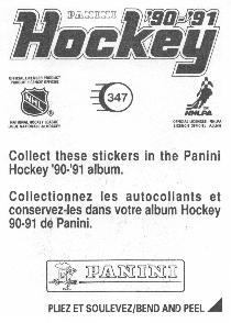 1990-91 Panini Hockey Stickers #347 Art Ross Trophy Back