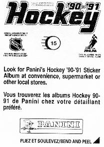 1990-91 Panini Stickers #15 Bob Sweeney Back