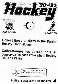 1990-91 Panini Hockey Stickers #7 Bob Carpenter Back