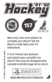 1991-92 Panini Hockey Stickers #157 Vancouver Canucks Logo Back