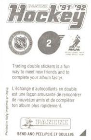 1991-92 Panini Hockey Stickers #2 NHLPA Logo Back