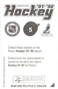 1991-92 Panini Hockey Stickers #5 Clarence Campbell Conference Logo Back