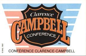 1991-92 Panini Hockey Stickers #5 Clarence Campbell Conference Logo Front