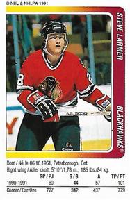 1991-92 Panini Hockey Stickers #8 Steve Larmer Front