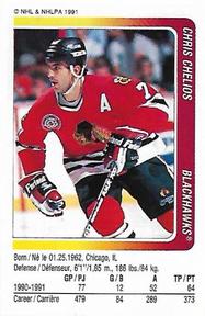 1991-92 Panini Hockey Stickers #10 Chris Chelios Front