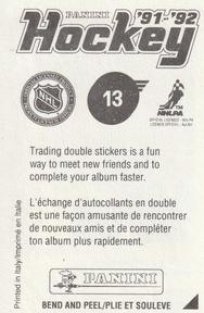 1991-92 Panini Hockey Stickers #13 Adam Creighton Back