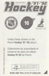 1991-92 Panini Hockey Stickers #16 Dirk Graham Back