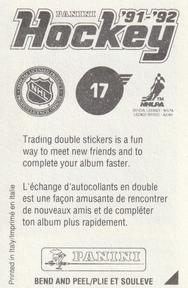1991-92 Panini Hockey Stickers #17 Troy Murray Back