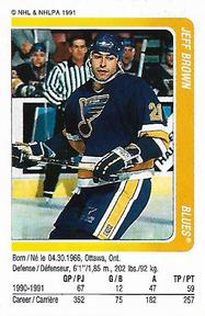1991-92 Panini Hockey Stickers #23 Jeff Brown Front