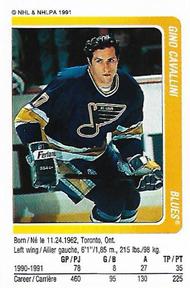 1991-92 Panini Hockey Stickers #24 Gino Cavallini Front