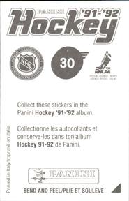 1991-92 Panini Hockey Stickers #30 Rod Brind'Amour Back