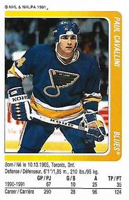 1991-92 Panini Hockey Stickers #35 Paul Cavallini Front