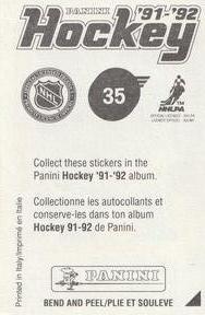 1991-92 Panini Hockey Stickers #35 Paul Cavallini Back
