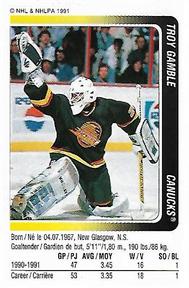 1991-92 Panini Hockey Stickers #37 Troy Gamble Front
