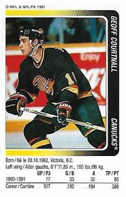 1991-92 Panini Hockey Stickers #38 Geoff Courtnall Front