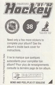1991-92 Panini Hockey Stickers #38 Geoff Courtnall Back