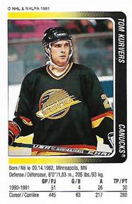 1991-92 Panini Hockey Stickers #43 Tom Kurvers Front